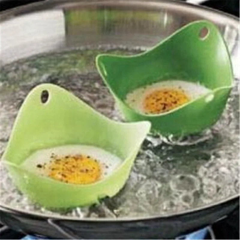 

2Pcs Silicone Pancake Egg Baking Cup Poacher Kitchen Cooking Poach Bakeware Egg Pods Tool Random Color