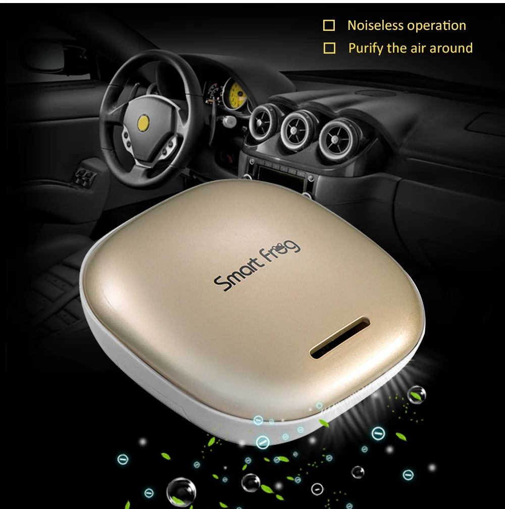 

Smart Frog Mini Portable USB Car Air Purifier Ionizer Essential Oil Diffuser Anion Generator Anion Sterilization Disinfection