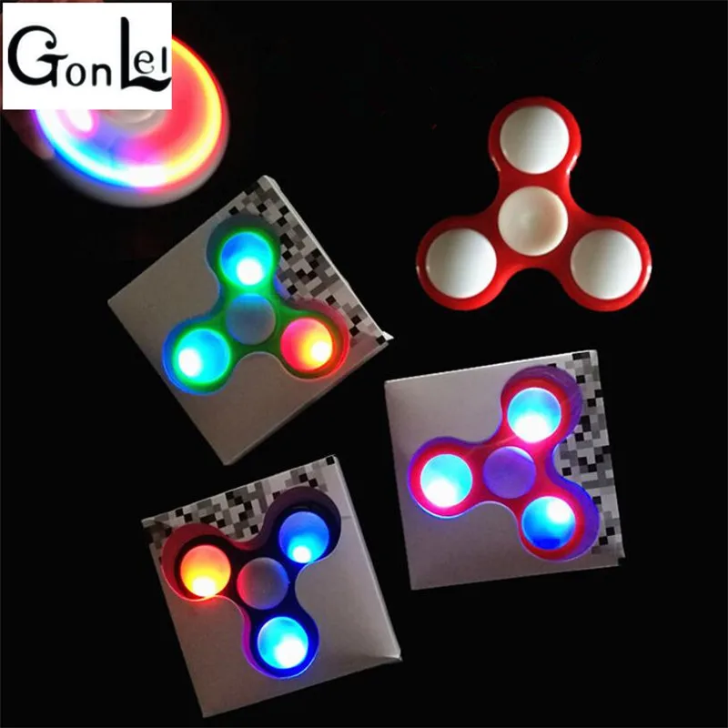 

GonLeI LED Light Hand Finger Spinner Fidget Plastic Spinner EDC Hand For Autism And ADHD Relief Focus Anxiety Stress Toys Z700