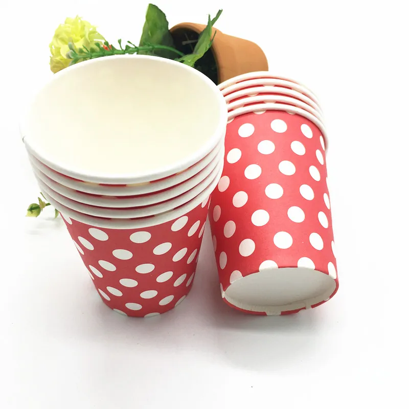 10pcs/lot red polka dots cups kids birthday party supplies baby shower