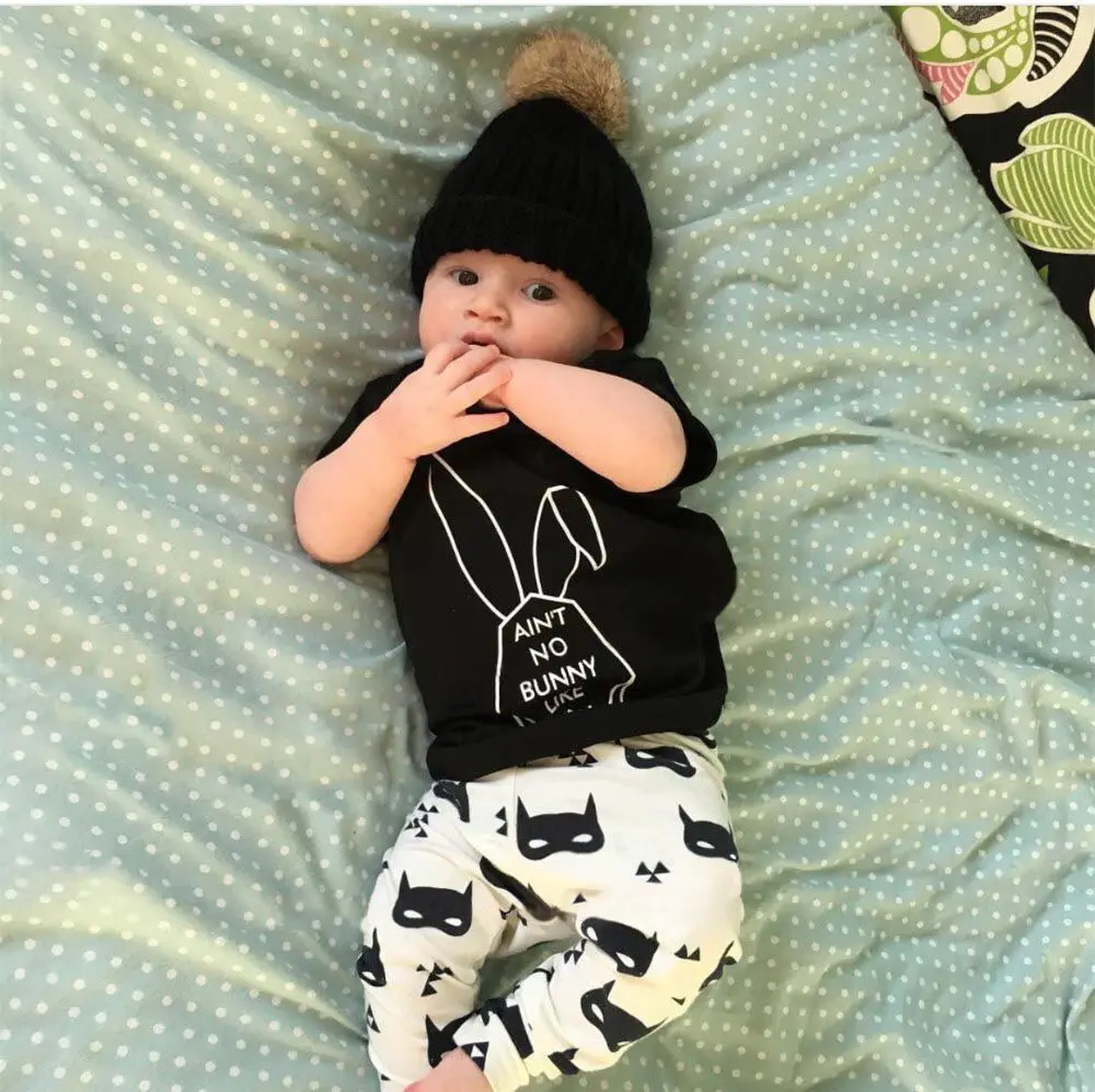 

2019 Summer Baby Boy Clothing Sets Newborn Baby Girl Clothes Cotton Cartoon Short Sleeved T-shirts+Pants Infant 2PCS Outfit