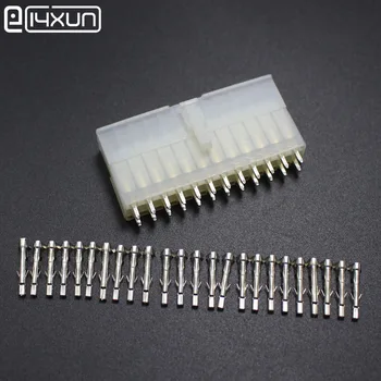 

10sets 5557 5569 24P Straight Pin Wire Terminals Electrical Connector 4.2mm 24Pin Plug jack for Car Auto PC ATX