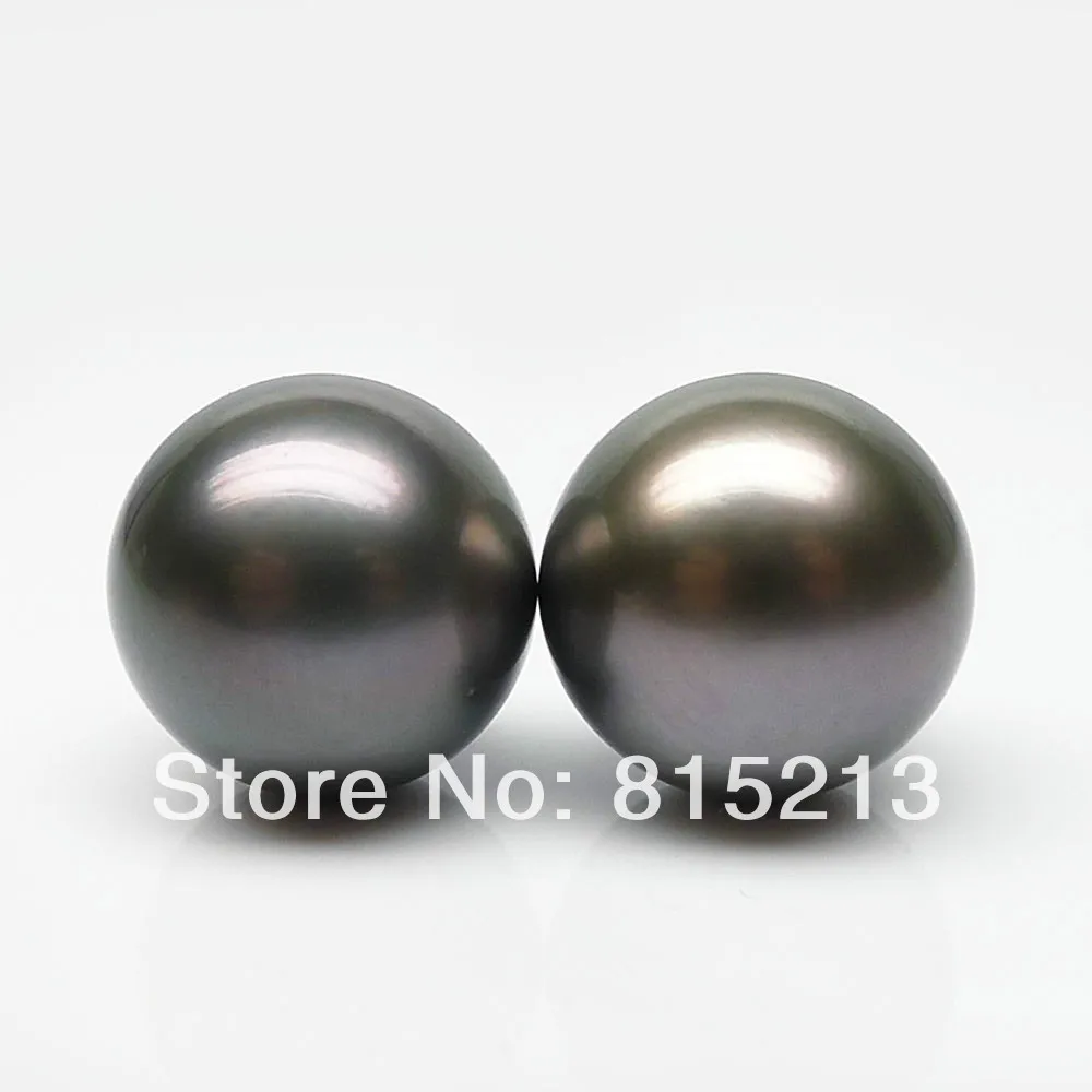 

Hot sell Noble- hot sell new - wb00406 LUSTER!!2PS BLACK GRAY ROUND 10.5-11.1MM LOOSE NATURAL TAHITIAN PEARL EARRINGS