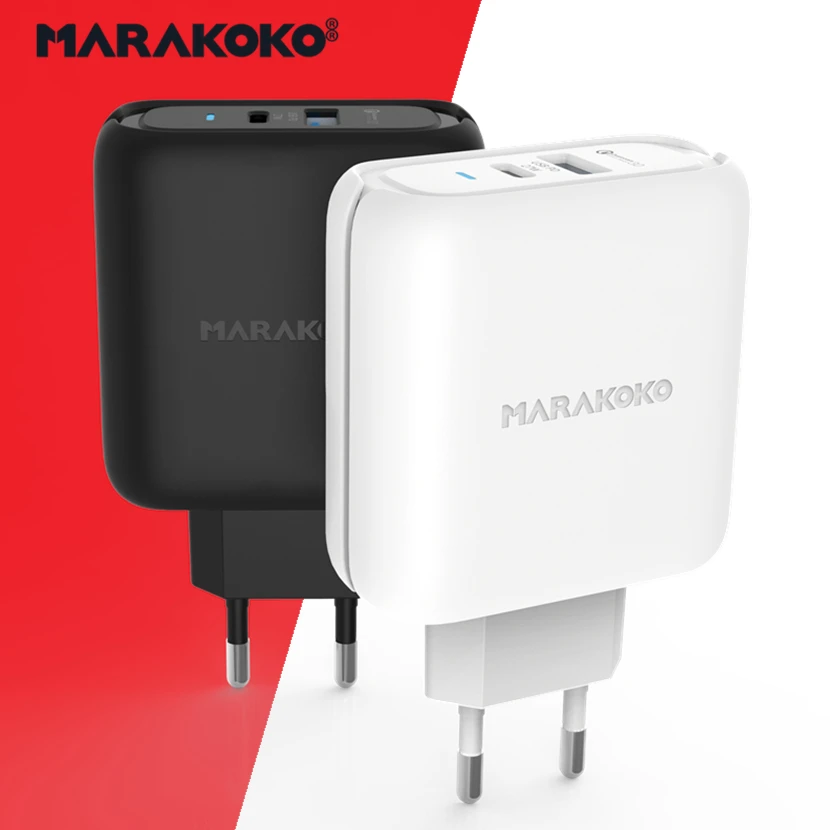 

Marakoko Type C USB PD3.0 and Quick Charger 3.0 Dual Port Output Adapter Phone Charger 42W Free Shipping
