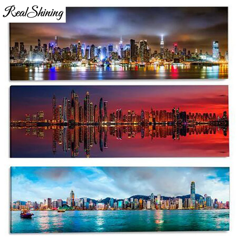 

Large DIY Diamond Embroidery"New York City Manhattan City Night Scene" Full Square/Round 5D Diamond Painting Rhinestones FS3893