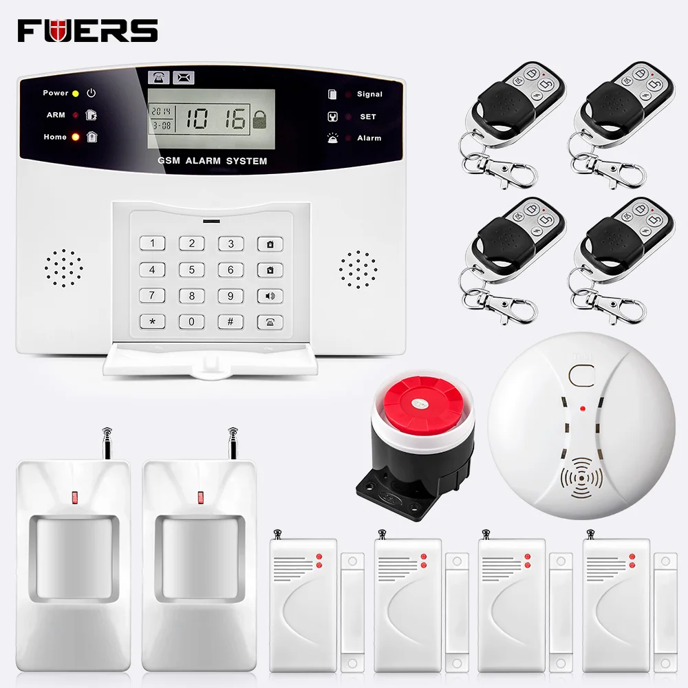 Fuers Dp500 Wireless Gsm Home Security Alarm System Wireless Door Sensor Pir Detector Smoke