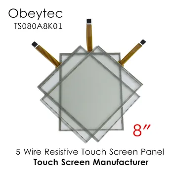 

Obeytec 8" Resistive Touchscreen Panel, 5 Wires Technology, single touch sensor, 4:3, AA 162.2*121.7 mm, TS080A5B01
