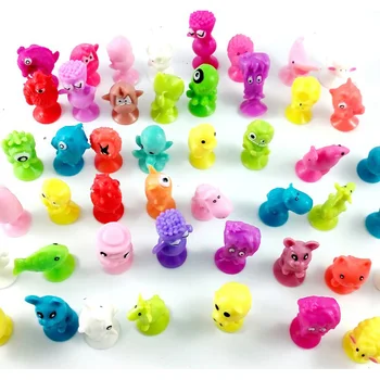 

50 PCS/LOT Mini Sucker Dolls Strange Animal Cupule Suckers kids Action Toy Capsule Model Suction Cup Puppets Action Figures
