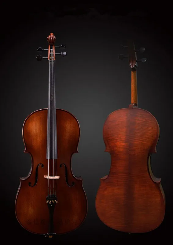 

Hand Made Strad Style 4/4 Cello Old Spruce Top Flame Maple Wood Back