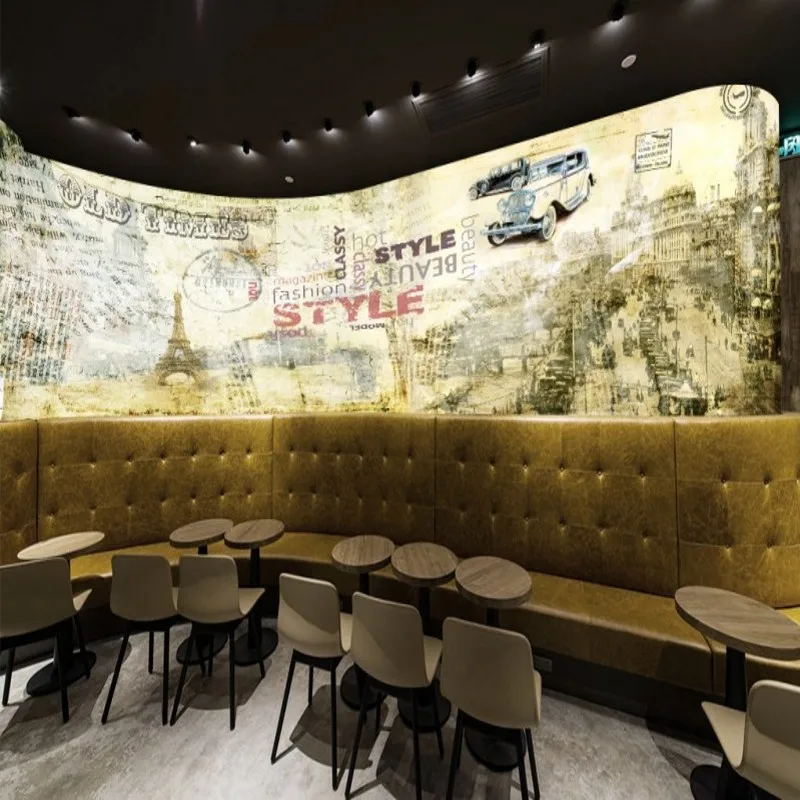

Custom photo wallpaper Nostalgic retro beach scenery Entertainment restaurant bar decoration backdrop custom wallpaper mural