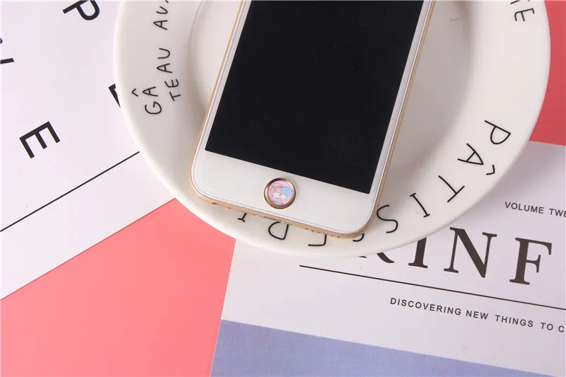 Милый мультяшный телефон с сенсорной кнопкой ID наклейка для iPhone 8 7 6 Plus 5 5S