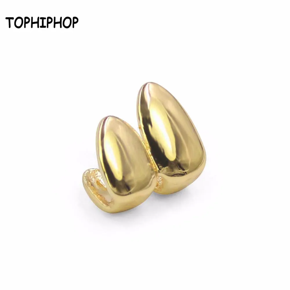 

Hip-hop Dental Cover Gold Two Fangs New Makeup Props Vampire Fangs Teeth Grillz
