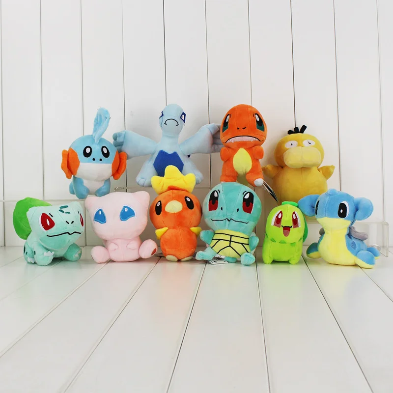 

Anime Mudkip Plush Toy Squirtle Bulbasaur Charmander Charizard Lugia Ampharos Lapras Totodile Lucario Mew Wobbuffet Stuffed Doll