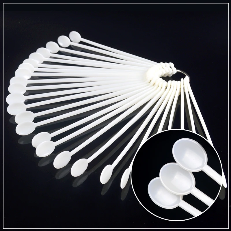 

YZWLE 50 Tips Nail Art Display Spoon Shape Natural Showing UV Gel Polish Colors Tools For Nails