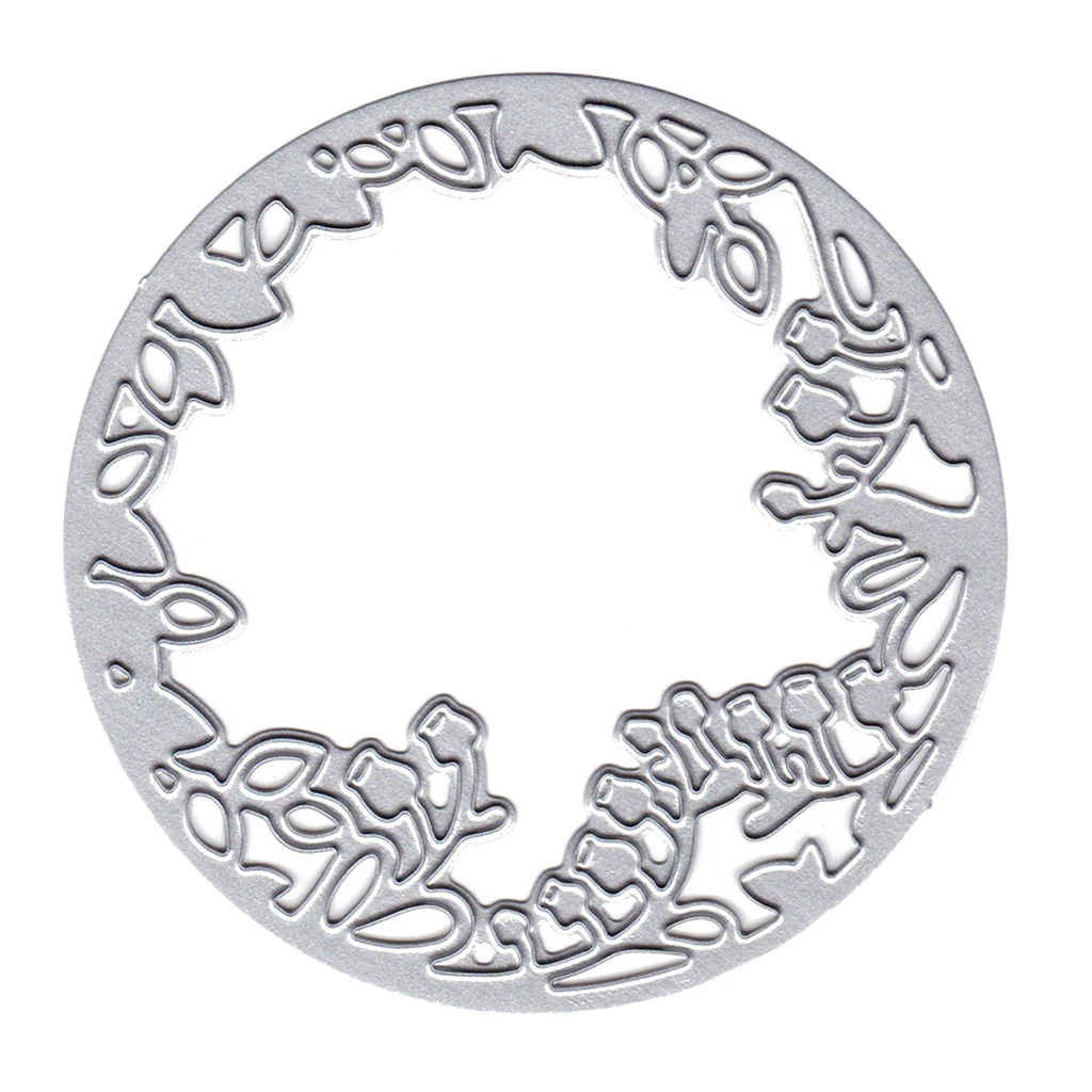 2pcs Carbon Steel Floral Cutting Dies for Album, Card Making, Paper Craft -Garland Shape Gifts Packing Decors Embossing Tool