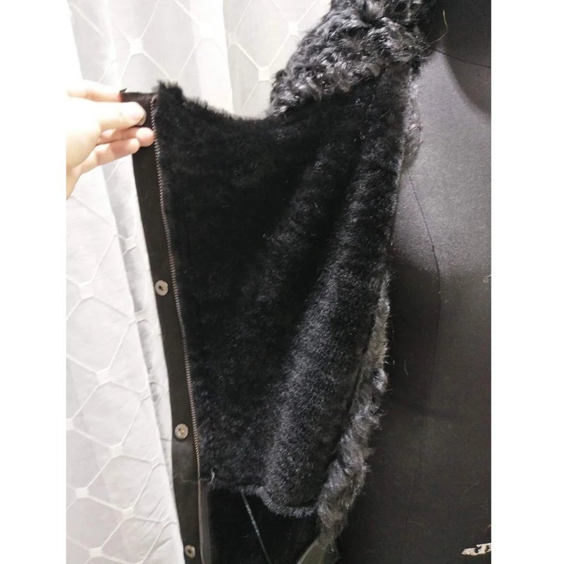 Real sheep fur coat women sleeveless genuine lamb fur leather vest famale sheepshearing fur vest woman winter jacket free ship Coats