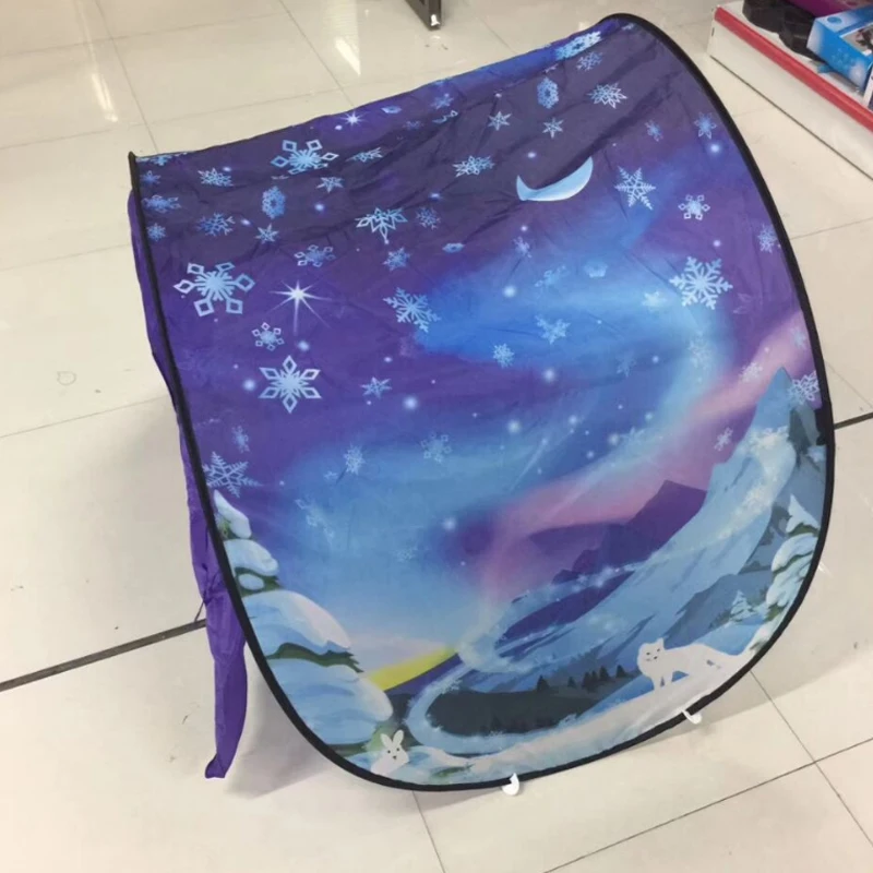 Tanie Namioty dla dzieci Baby Up namiot z łóżkiem Cartoon Snowy składany domek do zabawy pocieszający w nocy śpiący na zewnątrz obóz Tipi