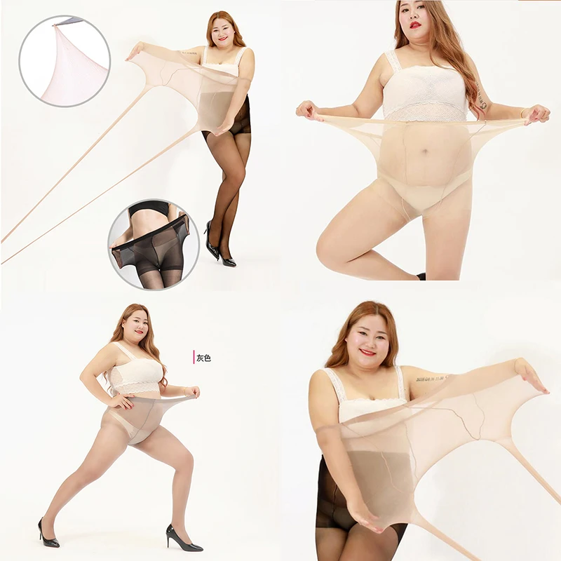 

Core Spun Spandex Crotch Stockings Sexy Ultra-thin Summer Super thin XXXL Pantyhose Plus Size Big Large Wholesales Woman 110kg 4
