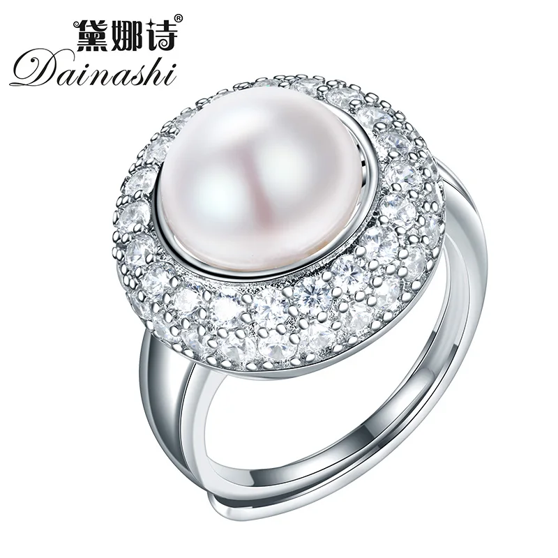 Dainashi 10 10 5mm Freshwater Pearl font b Ring b font New Style Gift For font