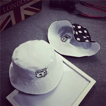 Новинка, Панама, Панама, летняя женская хип-хоп шапка, осень, двухсторонняя Двусторонняя двусторонняя, harajuku, кошка, вышивка, шляпы для рыбалки, подарок