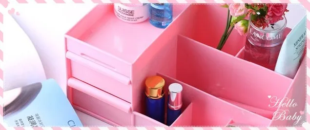 Платье стол Косметика ящики для хранения Розовый Синий Зеленый Пластиковые ящики для хранения Горячая