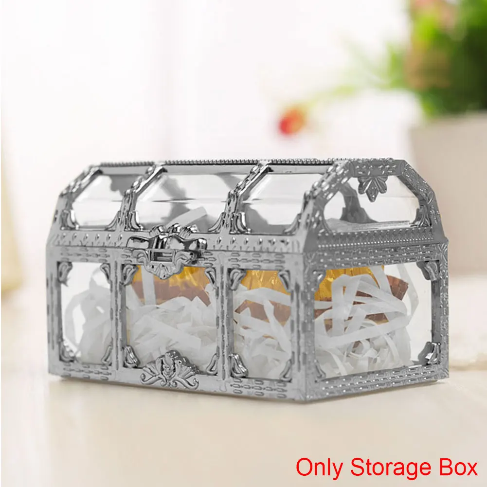 

Candy Collectibles Treasure Storage Case Chest Home Transparent Organizer Jewelry Box Desktop Trinket Crystal Pirate Makeup Mini