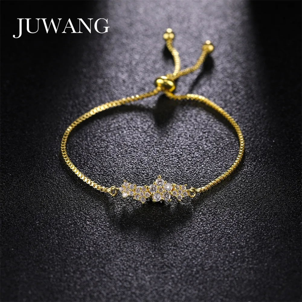 

JUWANG Brand Fashion Star Zirconia Charm Bracelet For Women Bangle & Bracelet Pulseras Mujer Female Party Wedding Jewelry Wholes