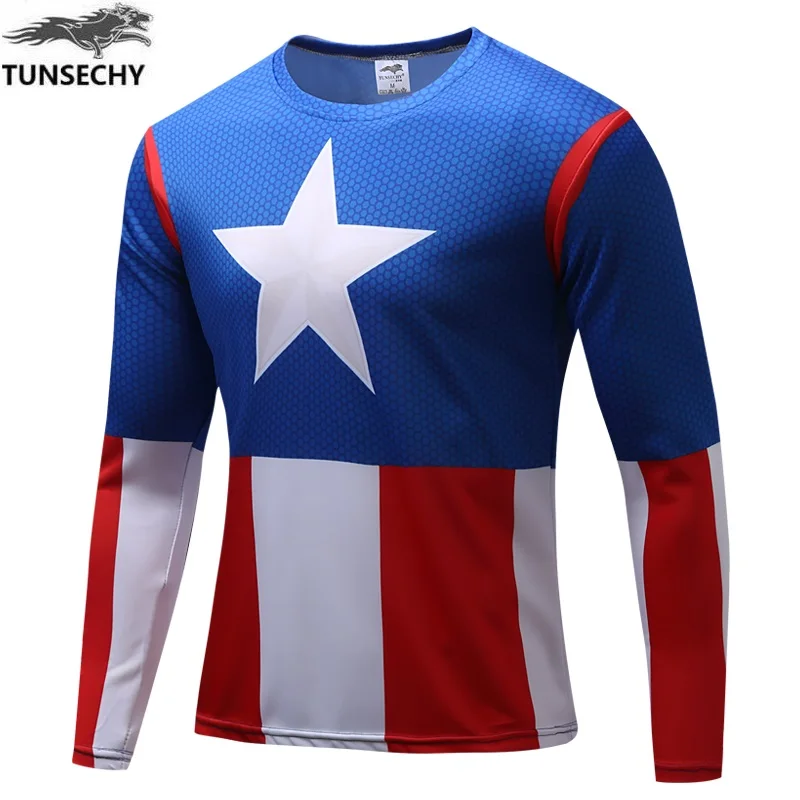 

2019 superhero t shirt tee superman spiderman batman avengers captain america Ironman men long shirt sportswear clothing xs-4xl