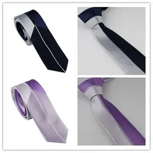 Для мужчин костюм Галстуки Дизайн фиолетовый/серебро с голубым/серебро полосатый галстук микрофибры тощий 6 см Сорочки выходные для мужчин свадебные галстук