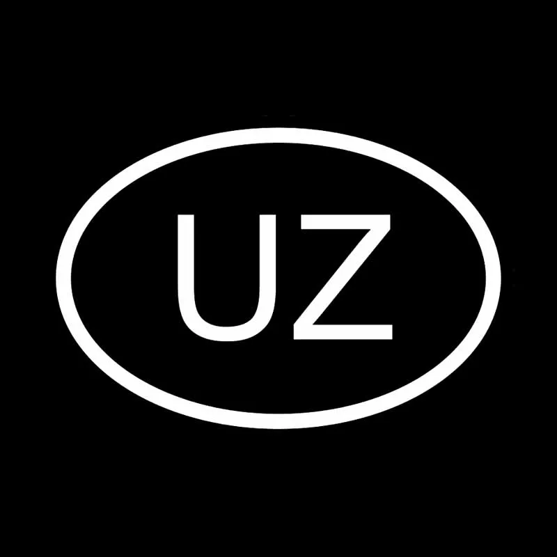 YJZT 13 3 см * 9 UZ Узбекистан код страны Овальный виниловые наклейки в виде Фотообоев c