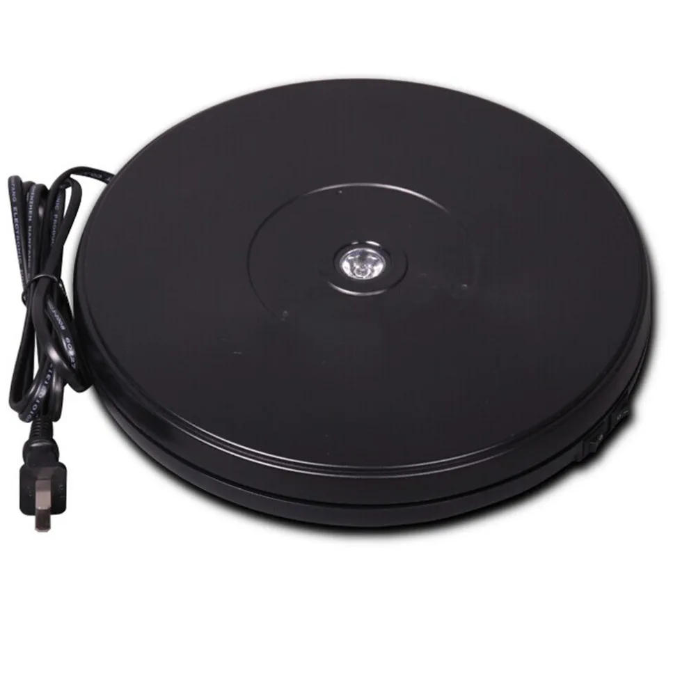  25cm Led Light Top Electric Motorized Rotating Rotating Black Turntable Display Stand for Model Jew - 32615195706