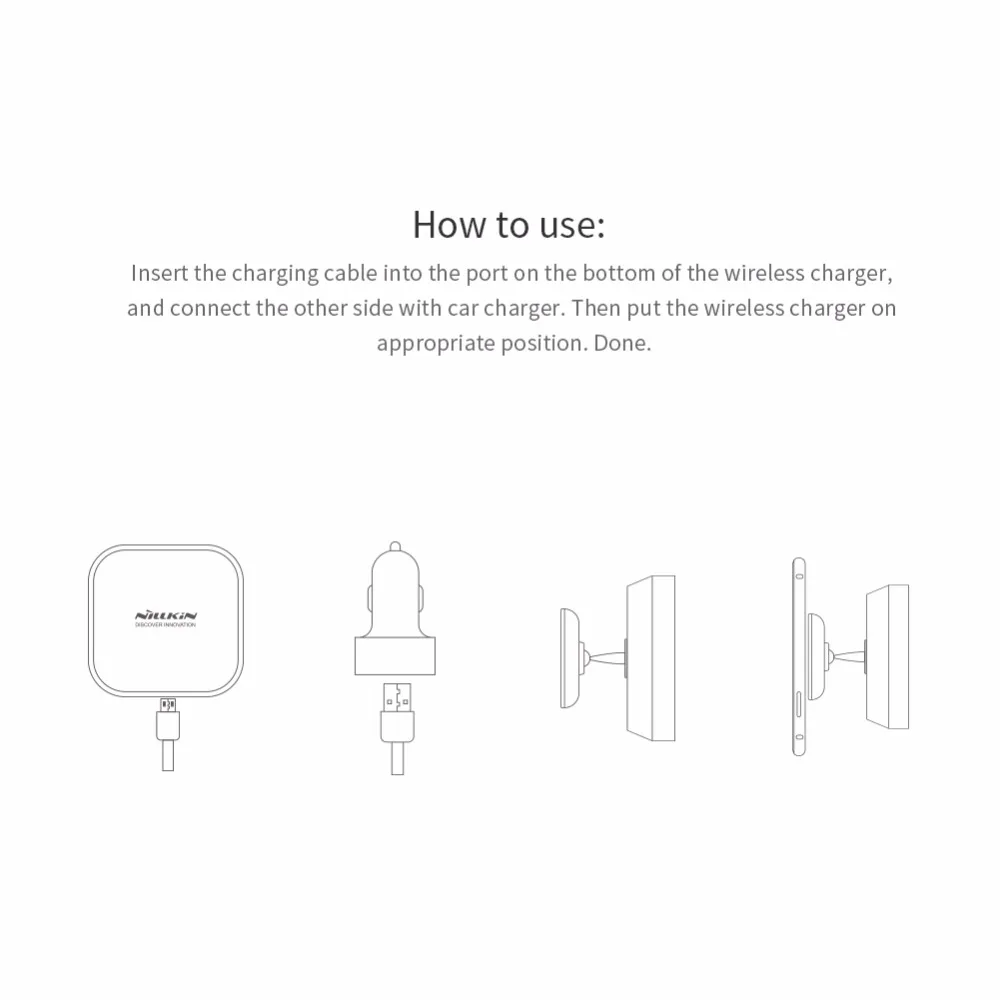 Магнитный беспроводной автомобильный держатель Nillkin для зарядки+ магнитный беспроводной зарядный Чехол-приемник для Xiaomi 6 для OnePlus 5