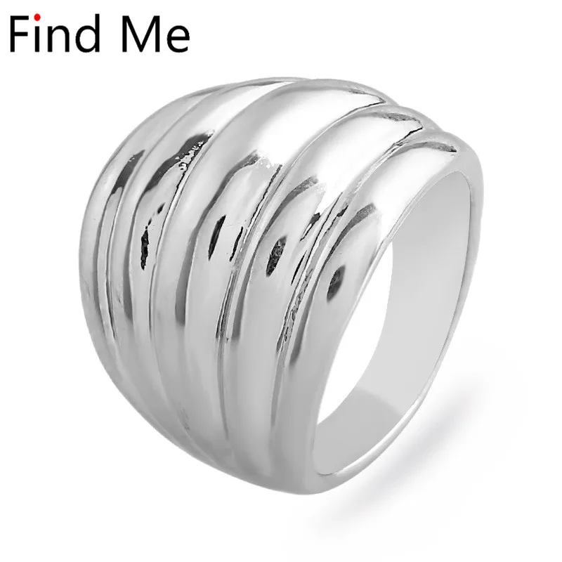 Женское Винтажное кольцо Find Me серебряное из сплава с геометрическим узором