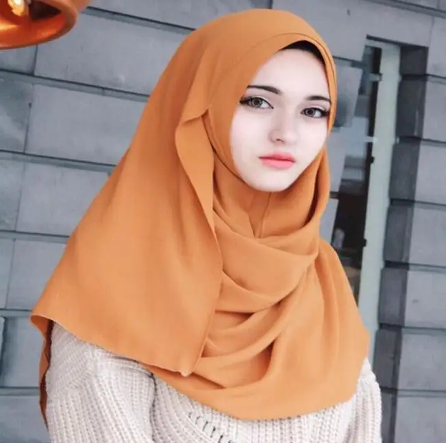 

easy hijeb instant bubble chiffon solid hijab scarf khaleeji plain 180*72cm headwrap 6 colors 10pc/lot free ship