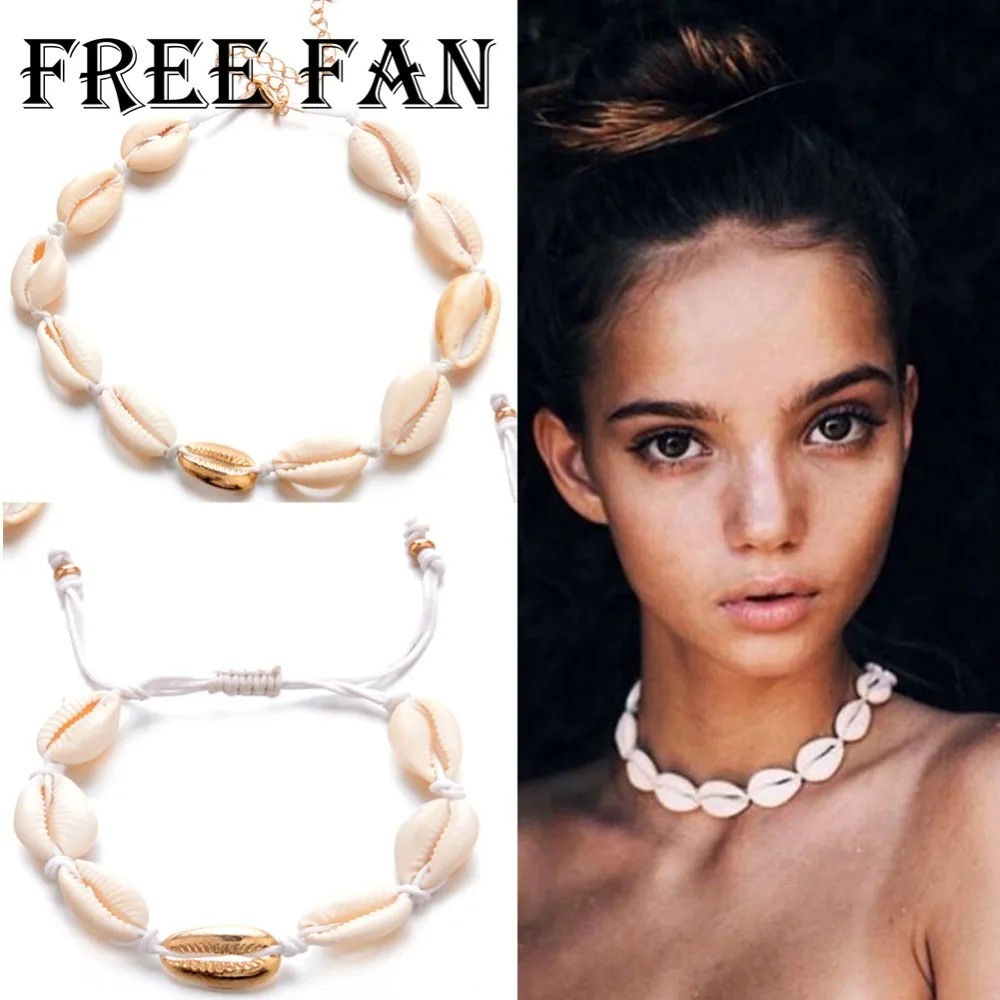 

Free Fan New 2018 Natural Shell Choker Collar Necklace For Women Fashion Bohemian Ethnic Boho Necklace Jewelry Party Gift