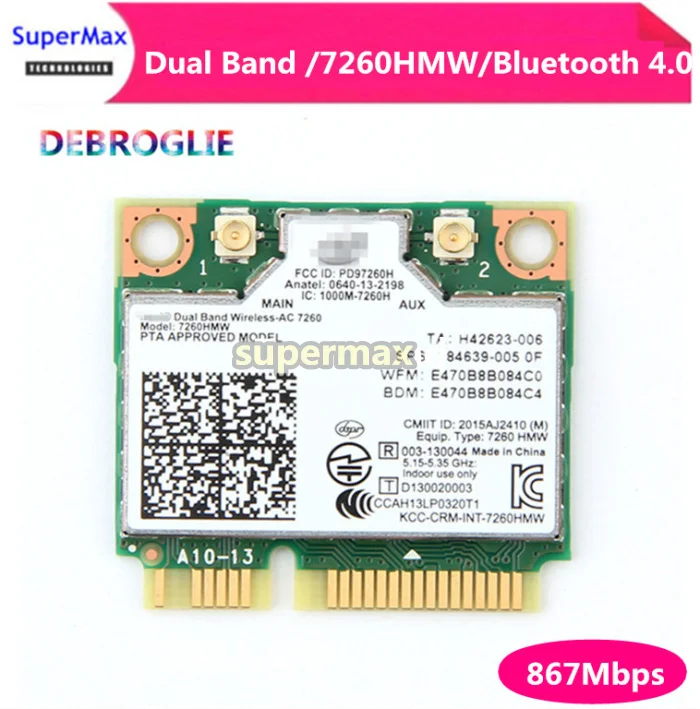 Двухдиапазонная беспроводная Wi-Fi карта для Intel AC7260 7260HMW ac Mini PCI-E 2 4G/5 ГГц Wlan Bluetooth 4 0 |