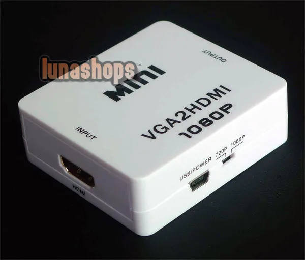 

LN002515 HDV-M600 Mini VGA to HDMI Up Scaler 1080P Converter Adapter Box