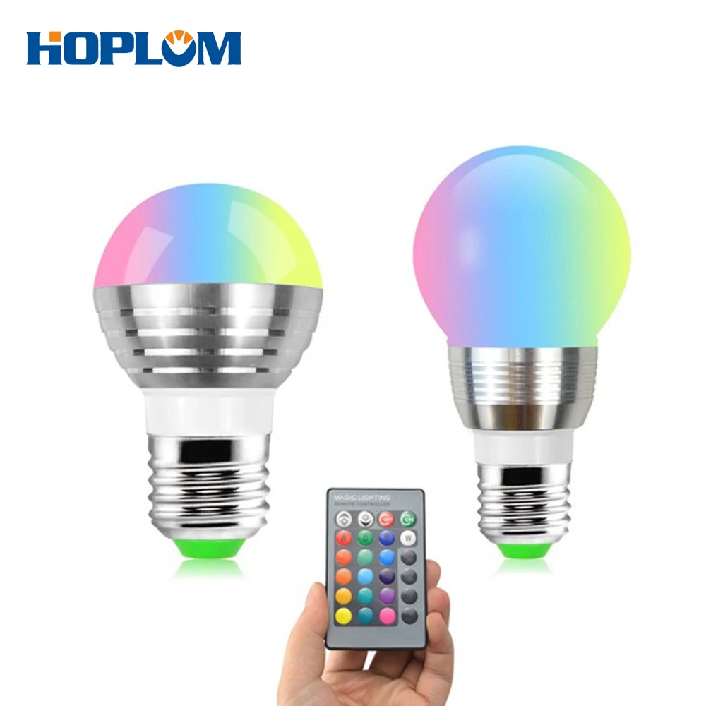 

LED Bulb Lamp E27 3W RGB LED Bulbs 25W Incandescent Bulb Equivalent with IR Remote spotlight High Bright Lampada Magic Bulb