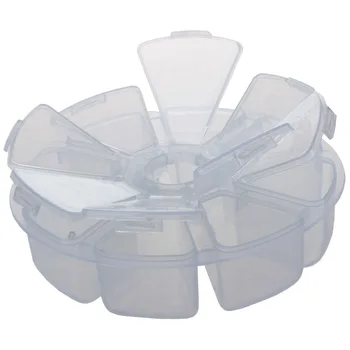 

8 grid transparent plastic storage box plastic box round