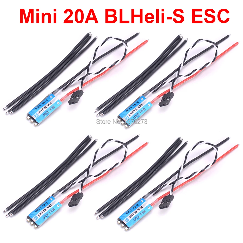 1 шт./2 шт./4 шт. Mini 20A ESC BLHeli _ S OPTO 2 4S Lipo esc для гоночного дрона RC FPV|Детали и аксессуары|