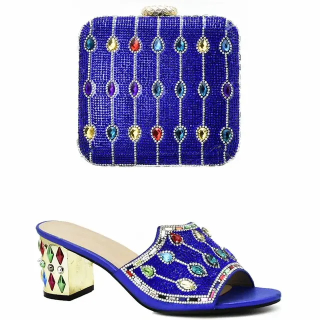 

2018 Latest Beautiful Italian Shoes With Matching Bags Women Nigeria Wedding Shoes And Bag To Match With Stones Free shipping