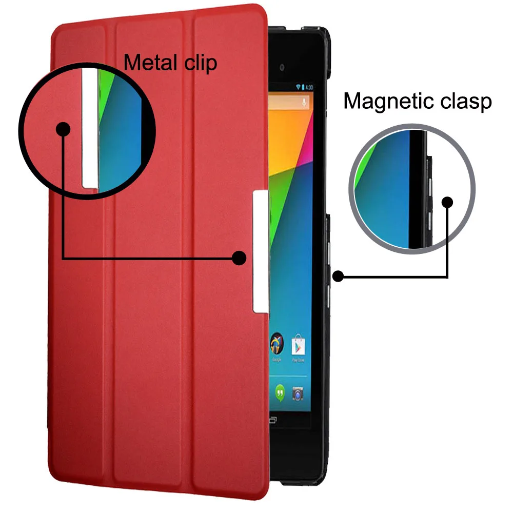 Ultra Slim Leather Case For Google Nexus 7 2nd FHD with Auto Sleep Flip Folio Cover for Asus Nexus 7 2013 Model Magnet Stand ipad case tablet case