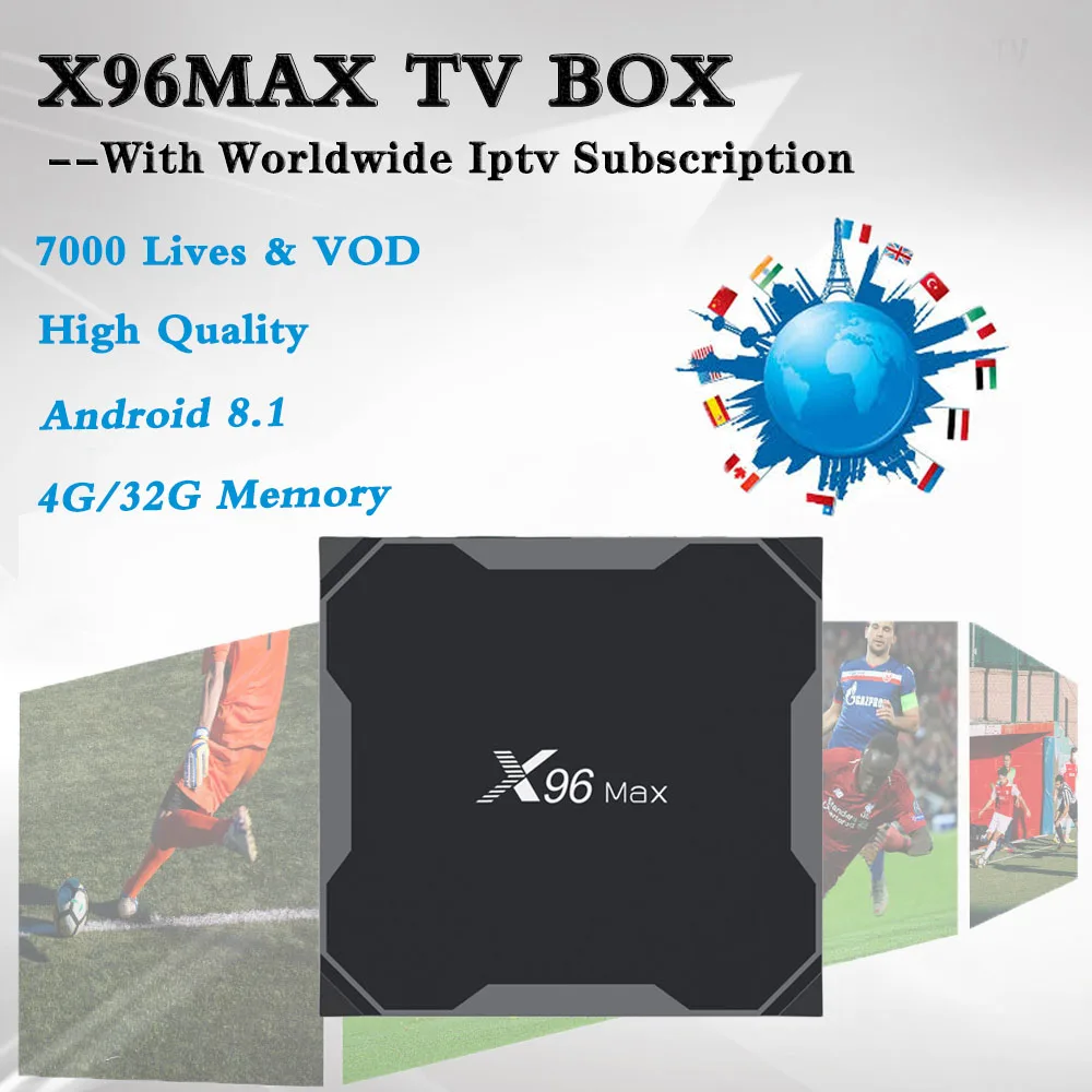 

X96MAX Android Set Top Box 4G/32G BT4.0 With Dutch Iptv Subscription Italia UK Netherlands Scandinavia Israel Adult 7000 Live