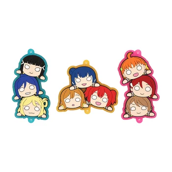

Love Live Sunshine Aqours Anime Chika You Yoshiko Ruby Dia Kanan Hanamaru Mari Riko Nesoberi Team Rubber Keychain