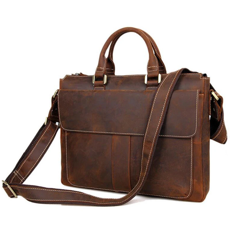 Herren Leder Für Zoll Top Braun Brown Männer Büro Portfolio Tasche Männlichen Kleid Aktentasche Taschen Horse Anaph In Laptop Qualität 14 Crazy t7HFSqHI
