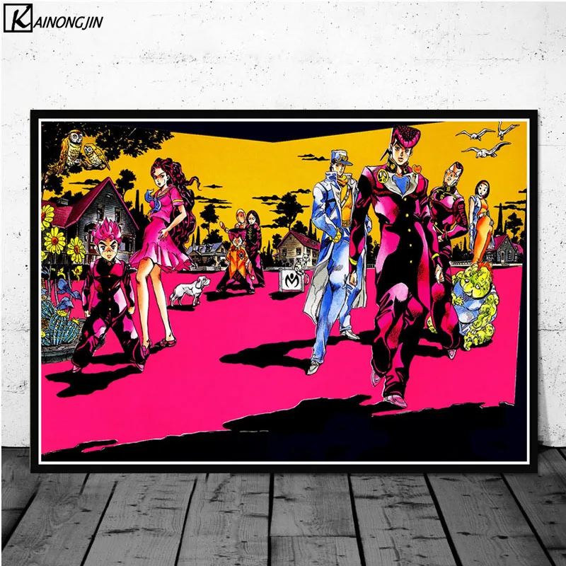 

Posters and Prints JoJo s Bizarre Poster Adventure Action Japan Anime Wall Picture Canvas Painting Home Decoration