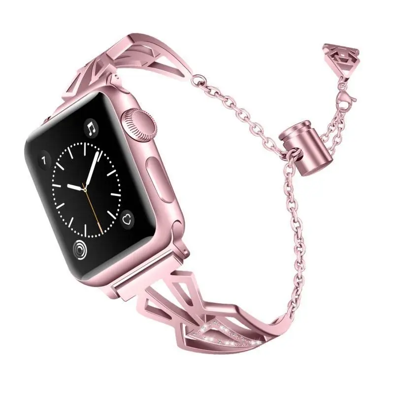 Женский бриллиантовый браслет для Apple Watch, ремешок серии 5 4 3 2 1, модный ремешок для iWatch 38 мм 42 мм 40 мм 44 мм