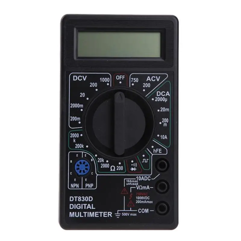 AVO Meter LCD Digital Multimeter Handheld Ohm Voltmeter Ammeter DT830D Test Leads Electrical AC DC Voltmeter Meter