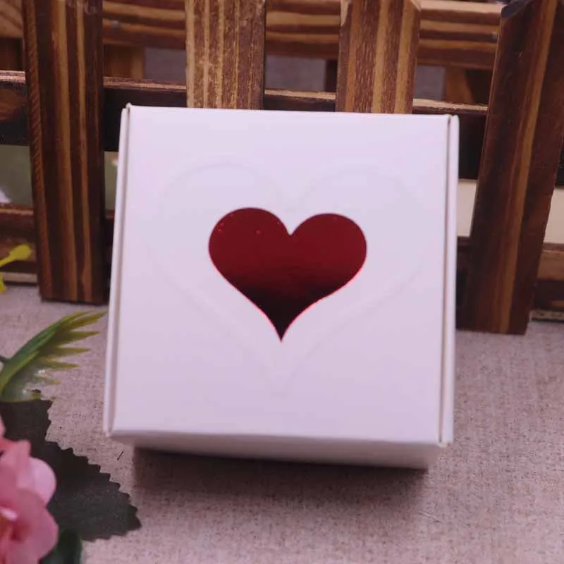 65X65X30MM DIY несколько стилей подарок/конфеты/упаковочная коробка DIY ручной работы с любовью картонная подарочная посылка& Свадьба любимая коробка красное сердце - Цвет: 65X65X30MM