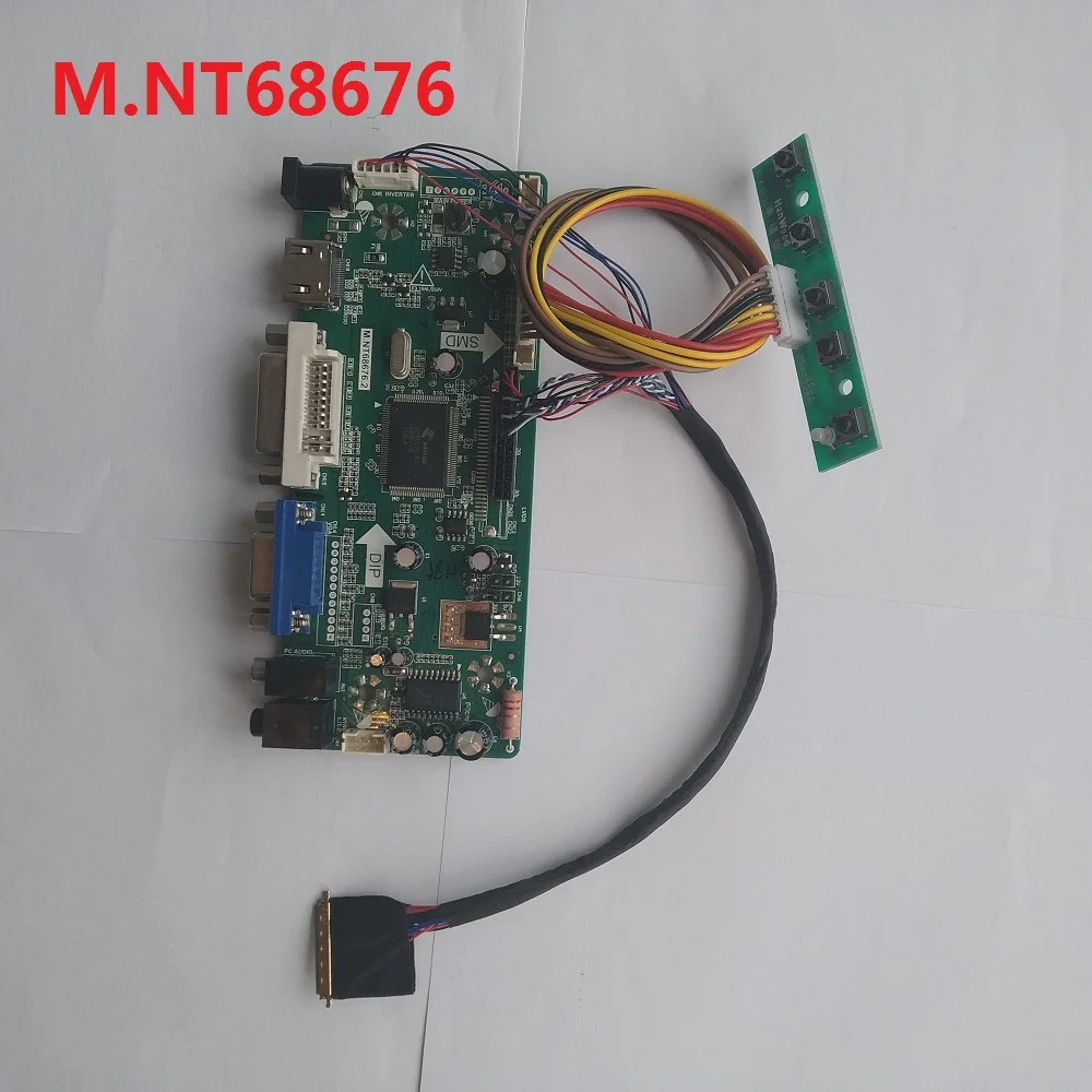 Комплект драйвера платы контроллера DIY для BT156GW01 V.4 1366*768 15," ЖК-светодиодный панель HDMI аудио M. NT68676 VGA DVI LVDS 40pin